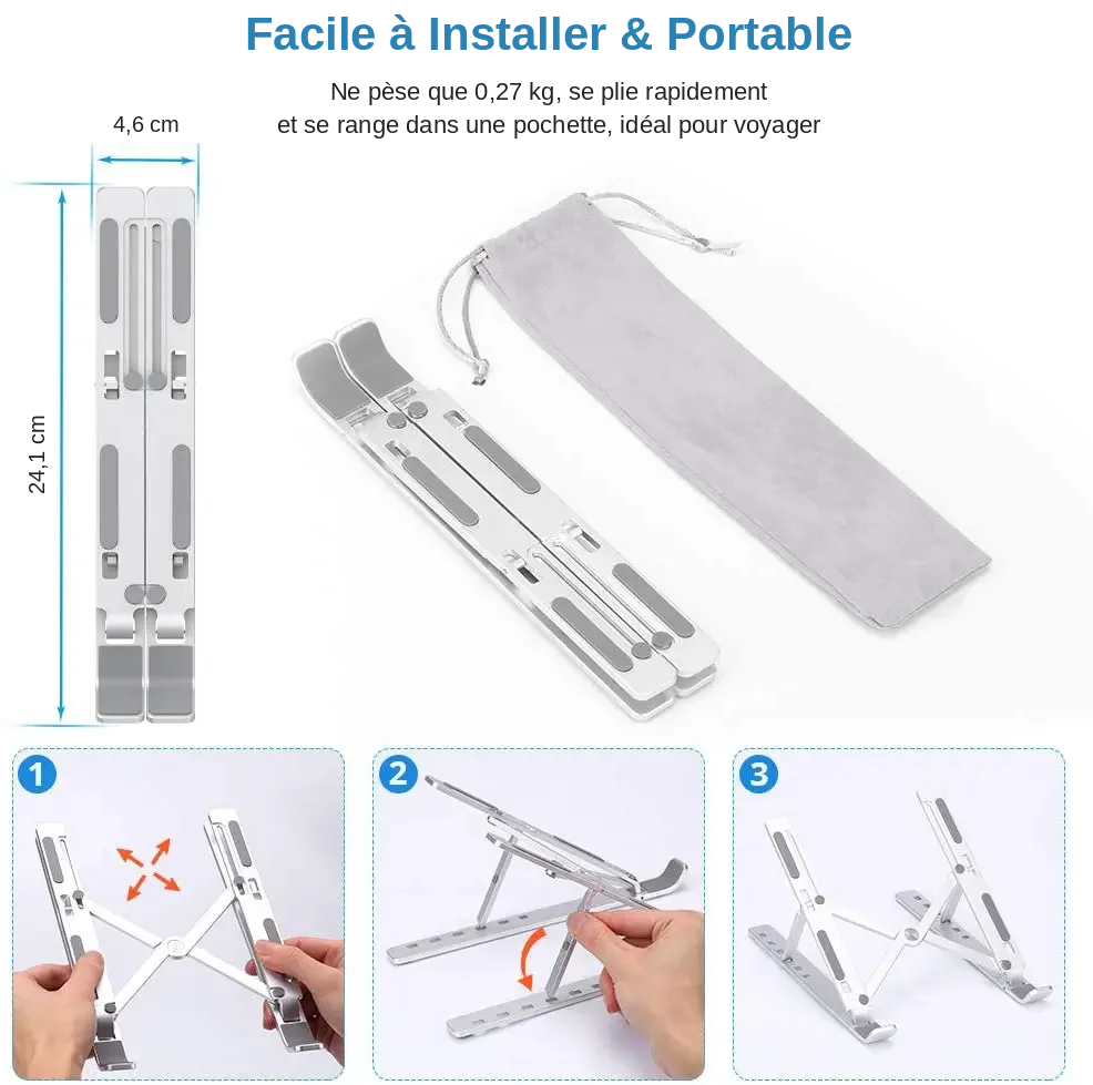 Support ordinateur portable facile installation